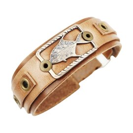 Sight Line Provisions Sight Line Provisions Lost Cast Leather Bracelet -Oliver's Permit - Oyster Bamboo Collaboration