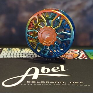 Abel Reels SDF 5/6 Fly Reel - Ported - Baja Fade - Orange Drag Knob - Red Aluminum Handle