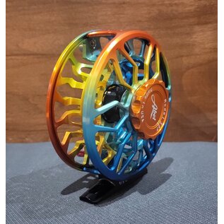 Abel Reels SDF 5/6 Fly Reel - Ported - Baja Fade - Orange Drag Knob - Red Aluminum Handle