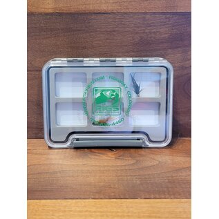 RIGS Logo Medium Waterproof Clear Thin Fly Box - 6 Compt