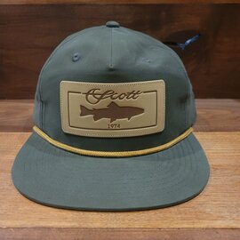 Scott Leather Trout Patch Rope Hat - Loden/Gold