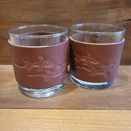 Whiskey Leatherworks Whiskey Leatherworks Rocks Glass - Set of Two - Trout Stamp