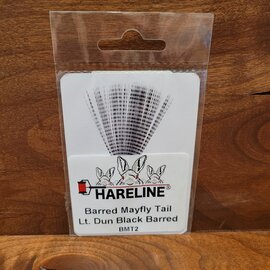 Hareline Dubbin Hareline Dubbin Barred Mayfly Tail - Light Dun Black Barred