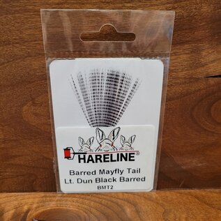 Hareline Dubbin Barred Mayfly Tail - Light Dun Black Barred