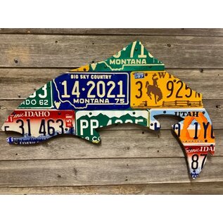 Cody Richardson Mixed Western State Trout License Plate Art