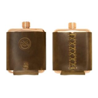 Whiskey Leatherworks Whisky Leatherworks Clark Fork Copper Flask - Brookie Stamp