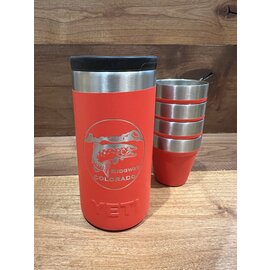 YETI Coolers Ridgway Co Logo YETI Shot Glasses and Case - Rescue Red