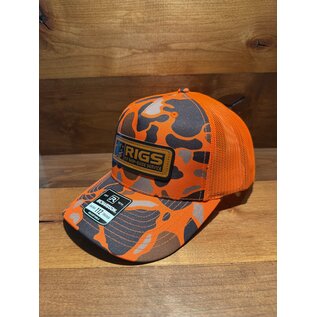 Richardson RIGS Debossed Leather Hat 112PFP - Blaze Duck Camo/Blaze