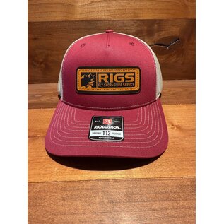 Richardson RIGS Debossed Leather Hat 112FP - Cardinal/Tan