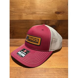 Richardson RIGS Debossed Leather Hat 112FP - Cardinal/Tan