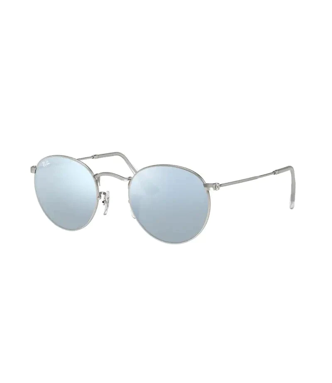 Ray-Ban - ROUND METAL 50 (019/30) - Matte Silver w/ Light Green Mirror