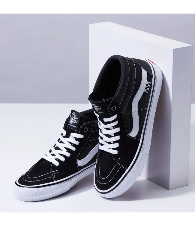 Vans Vans - SKATE GROSSO MID - Black/White/Leather -