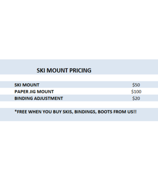 Syndicate SKI MOUNT RATES (INSTORE ONLY)