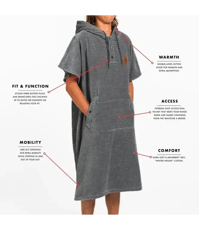 Slowtide - CHANGING PONCHO - THE DIGS - Heather Grey -