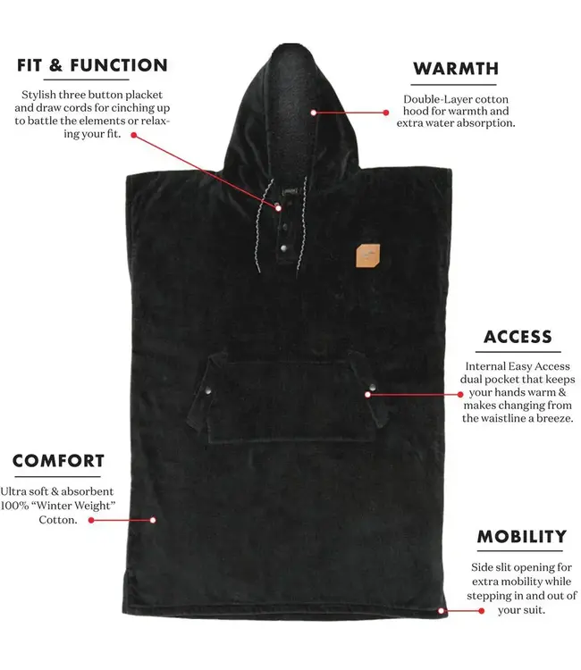 Slowtide - CHANGING PONCHO - THE DIGS - Black -
