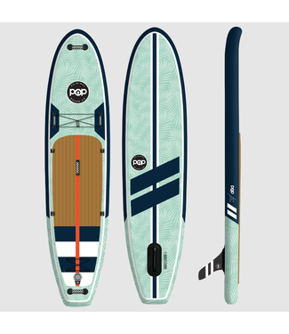 POP Paddleboards POP - YACHT HOPPER iSUP Paddleboard Pkg (2025) - Teak/Blue/Mint - 11'