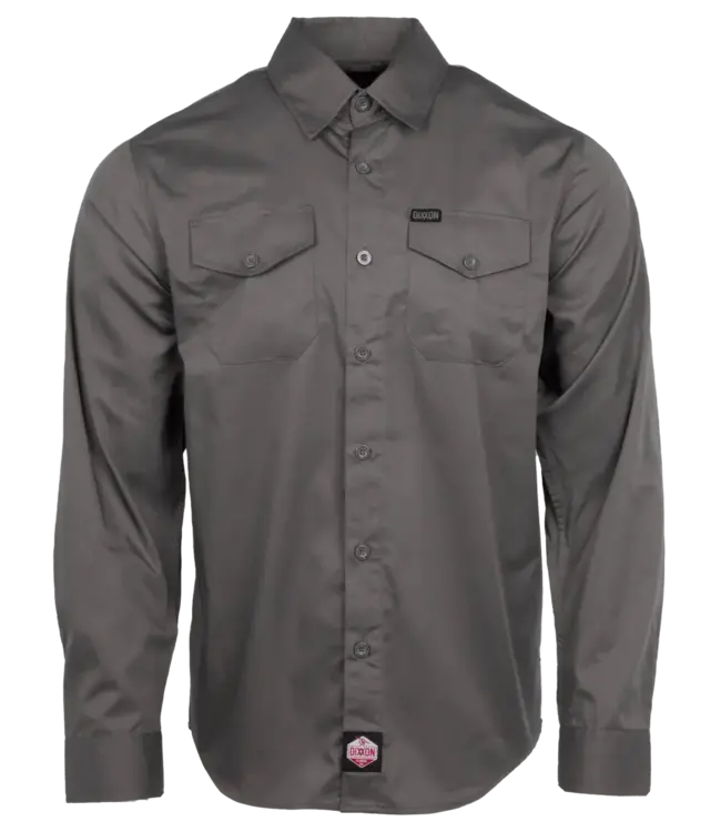 DIXXON - WORKFORCE L/S BUTTON UP - Charcoal -
