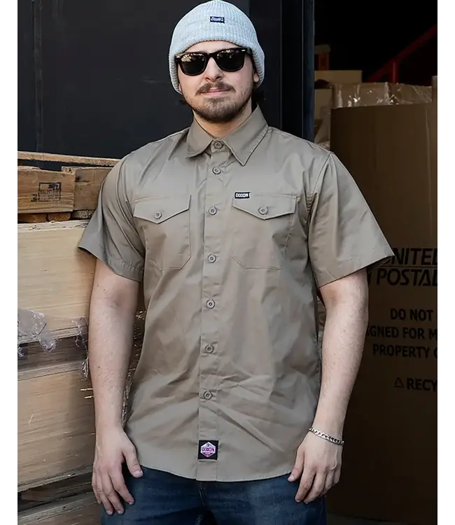 DIXXON - WORKFORCE S/S BUTTON UP - Khaki -