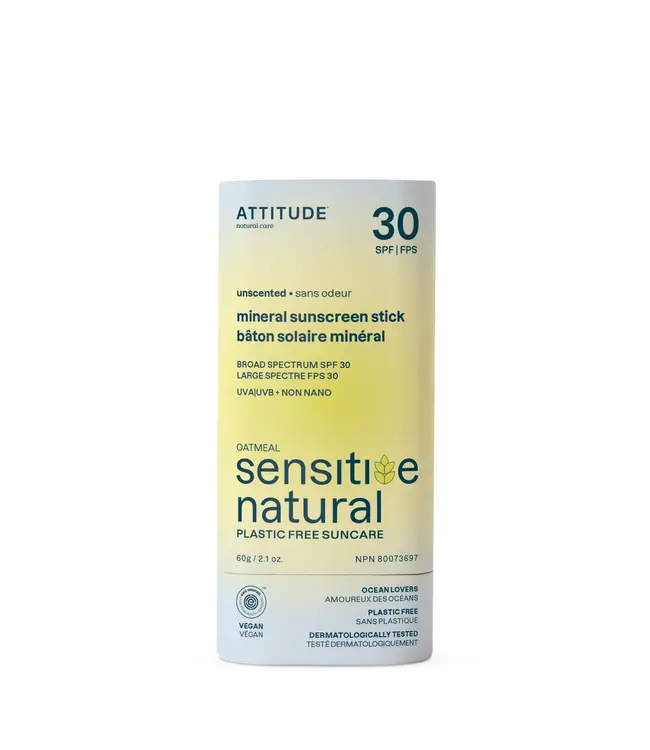 Attitude - MINERAL SUNSCREEN STICK (Sensitive Skin) - SPF 30 - 60g