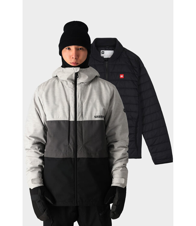 686 - Mens SMARTY 3-IN-1 FORM Jkt - White Heather Colorblock -