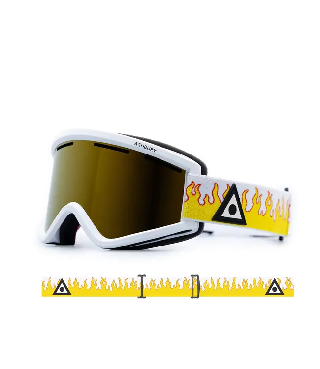 Ashbury - BLACKBIRD - White Flame w/ Champaign Gold Mirror + BONUS Lens