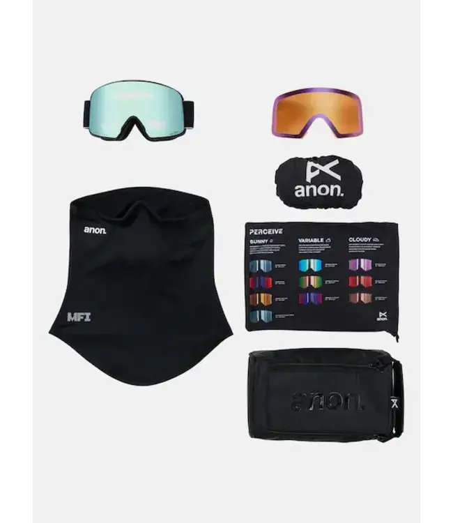 Anon - M6 (CYLINDRICAL) MFI - Black w/ PERCEIVE Variable Blue + BONUS Lens + Facemask