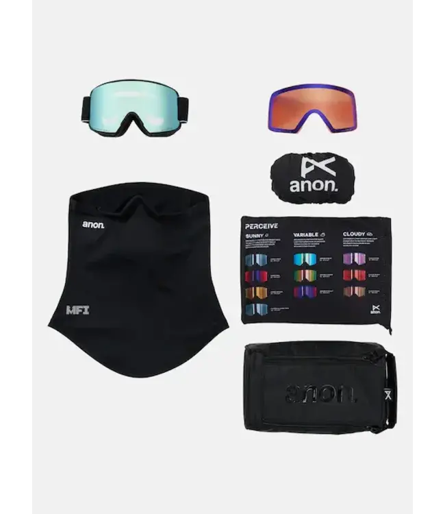 Anon - M6S (CYLINDRICAL) MFI - Black w/ PERCEIVE Variable Blue + BONUS Lens + Facemask