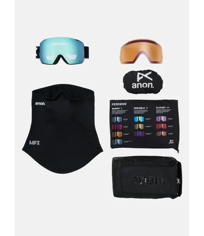 Anon - M5 (FLAT TORRIC)  MFI - Black w/ PERCEIVE Variable Blue + BONUS Lens + Facemask