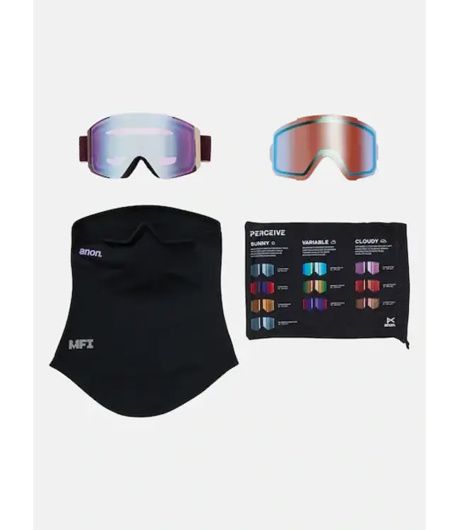 Anon - SYNC MFI - Deep Cherry w/ PERCEIVE Sunny Onyx + BONUS Lens + Facemask