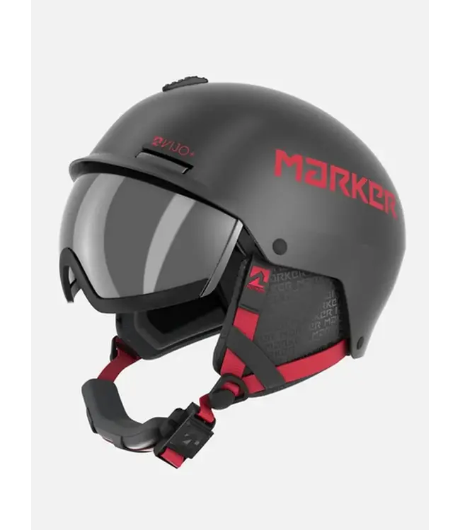 MARKER - VIJO+ Yth Helmet w/ Mirror VISOR - Black/Red -