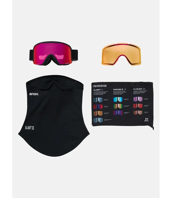 Anon - NESA MFI - Black w/ PERCEIVE Sunny Red + BONUS Lens + Facemask