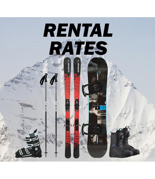 DAILY RENTAL RATES 2025-2026 - (INSTORE ONLY)