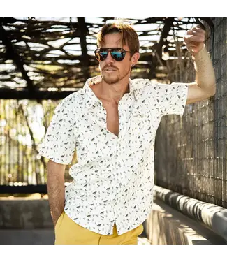 SENDERO Provisions Co. Sendero - CITY SLICKER BUTTON UP S/S - Print, White -