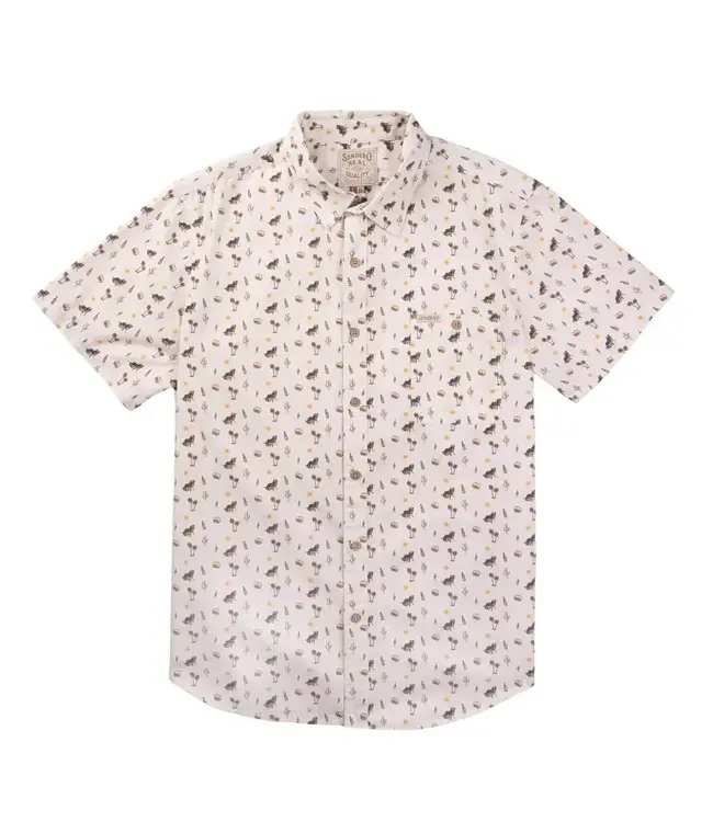 Sendero - CITY SLICKER BUTTON UP S/S - Print, White -