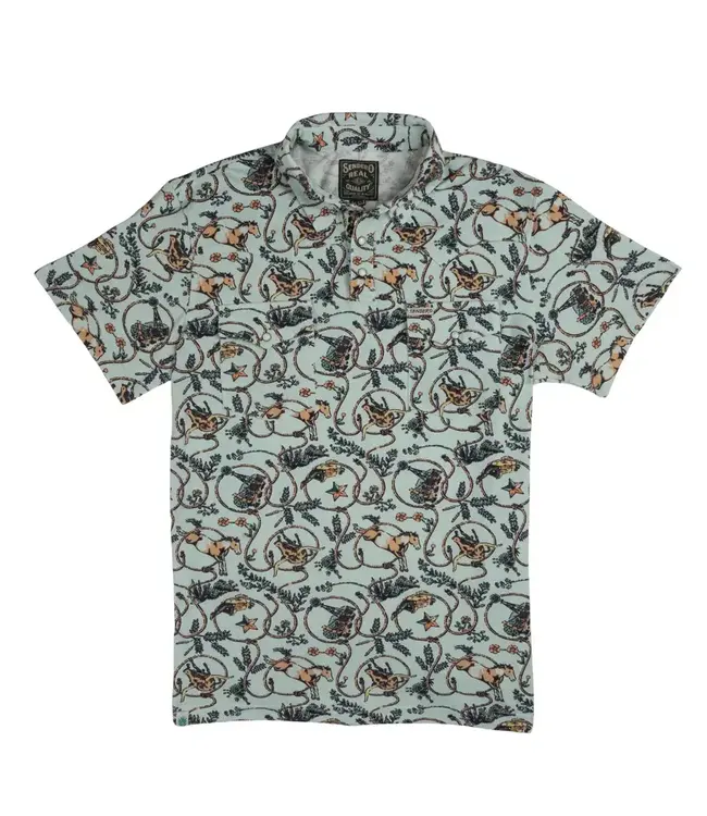 Sendero - CANTINA PIQUE S/S POLO - High Lonesome Dusty Teal -