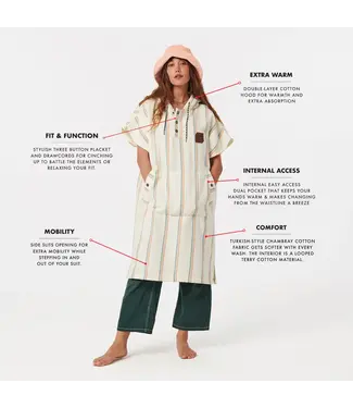 Slowtide - CHANGING PONCHO - BAJA STRIPE - Cream -