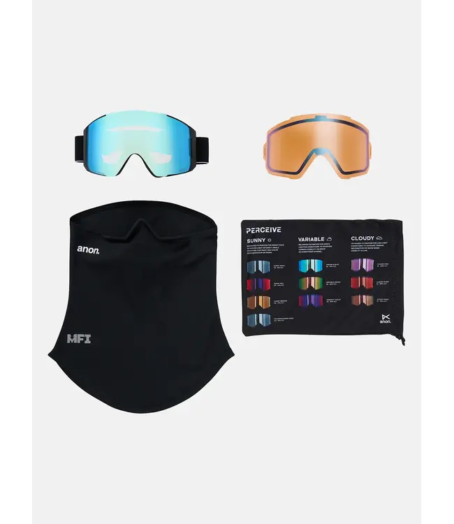 Anon - SYNC Goggles - Black w/ PERCEIVE Variable Blue + BONUS Lens + MFI Facemask