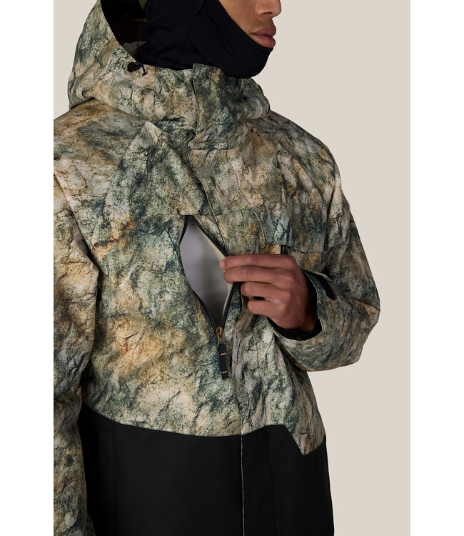 686 - Mens GEO INS. Jacket - Khaki Grunge Colourblock -