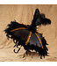 Bella Umbrella Second Line Umbrella #1 Black/Gold Ribs/Boa/Tall Ostrich Feathers