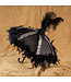 Bella Umbrella Second Line Umbrella #3 Black/Silver Ribs/Boa/Tall Ostrich Feathers