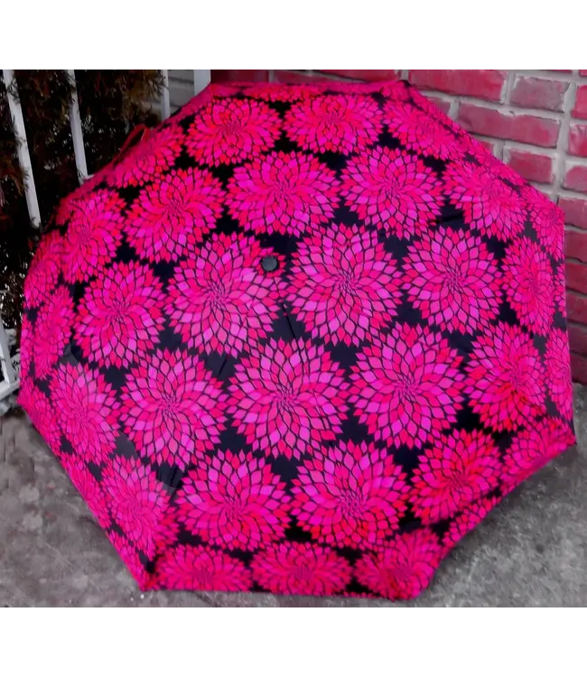 Bella Umbrella UV Compact Umbrella AO/AC  - Black Flower Bloom