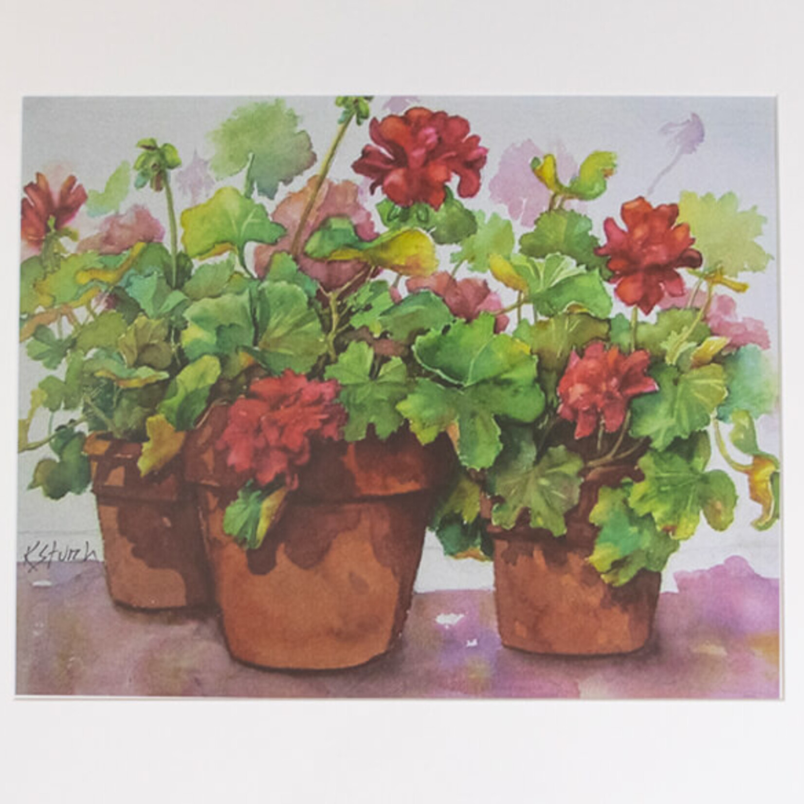 *KS Geraniums" 11x14 Matted Print