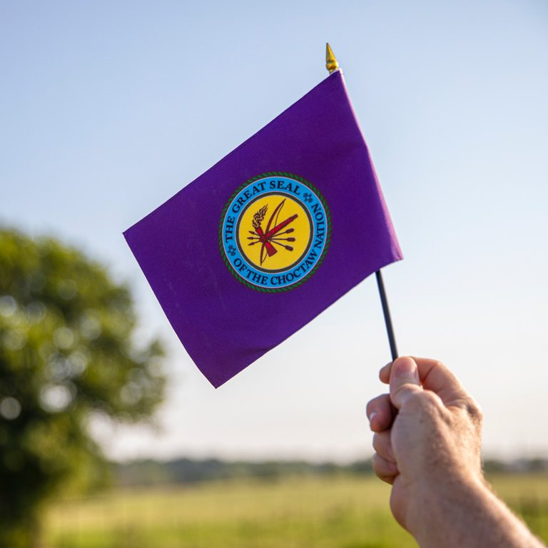Choctaw Nation Stick Flag | 4"x6"