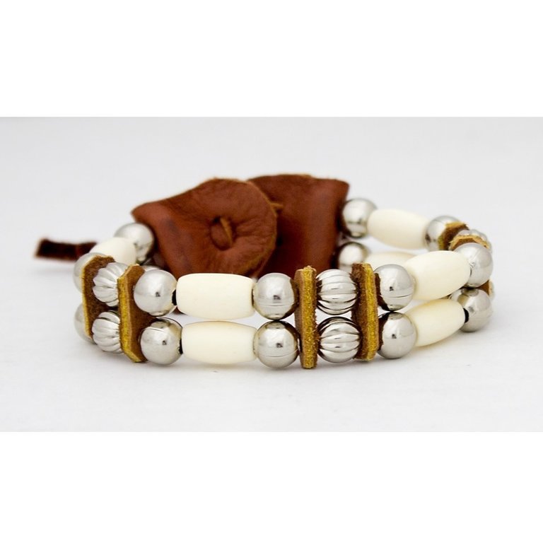 DP Two Strand Assorted Colors  Bone & Bead Bracelet