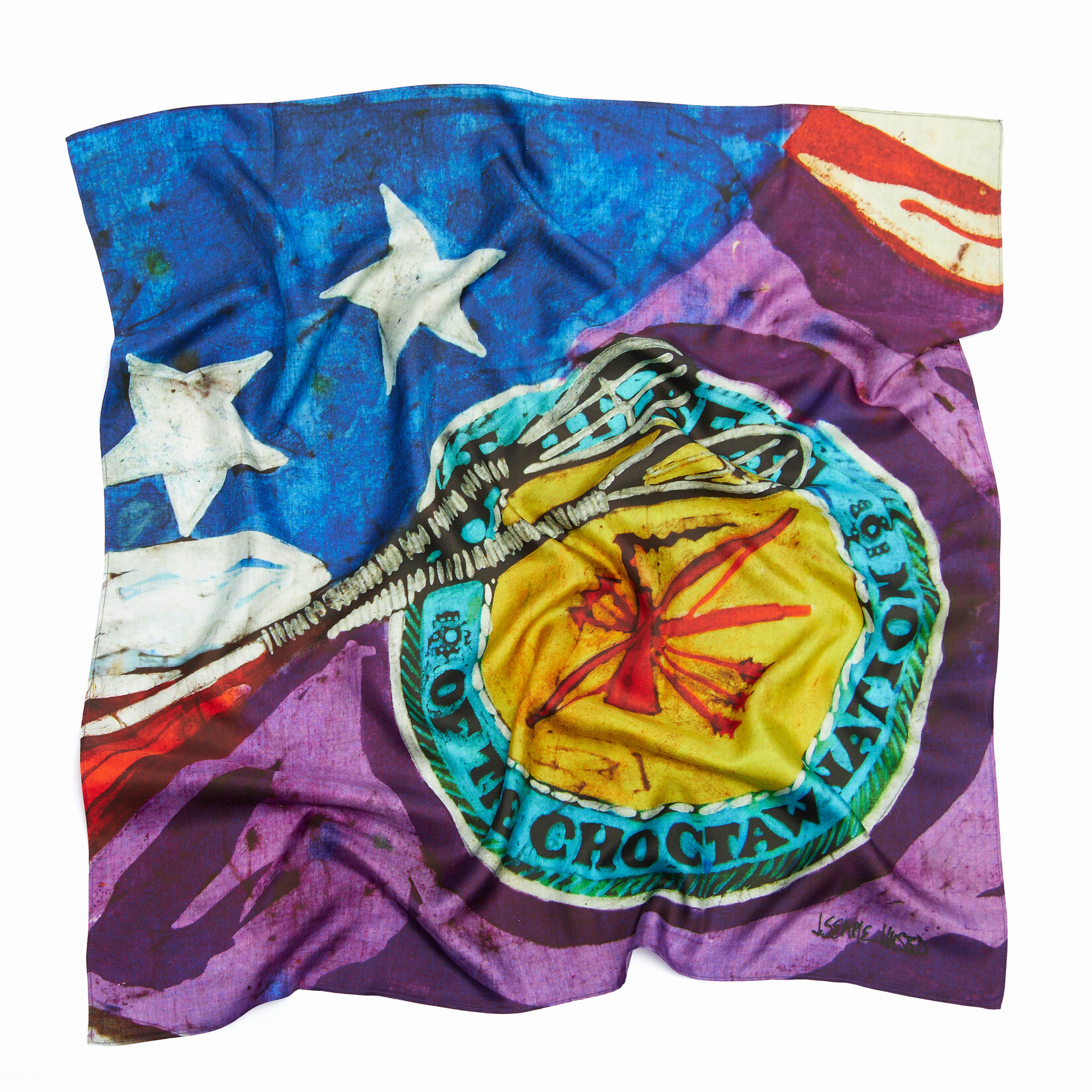 *JU Choctaw Seal/American Flag Art Work Scarves