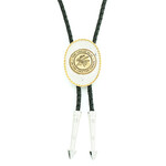 Montana  Silver Oval Bolo Tie Gold/Silver