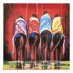*JU   Red Power8x8  Stretched giclee Canvas Print