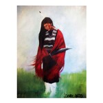 *JU "SHAWL DANCER LADY IN RED" 8x8 Stretched giclee Canvas Print