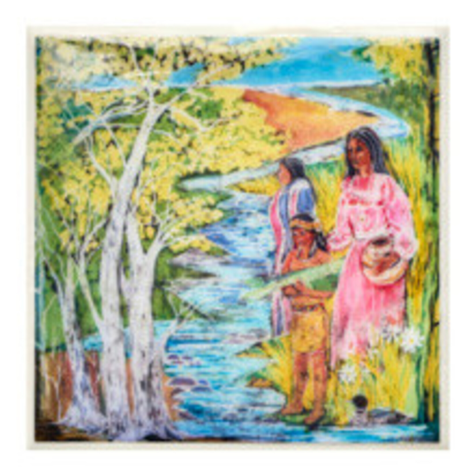 *JU Water Series 5- 8"x8 " Stretched giclee Canvas Print"