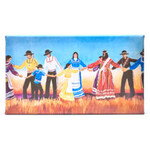 *JU Choctaw Racoon Dance 12"x8" Stretched giclee Canvas  Print